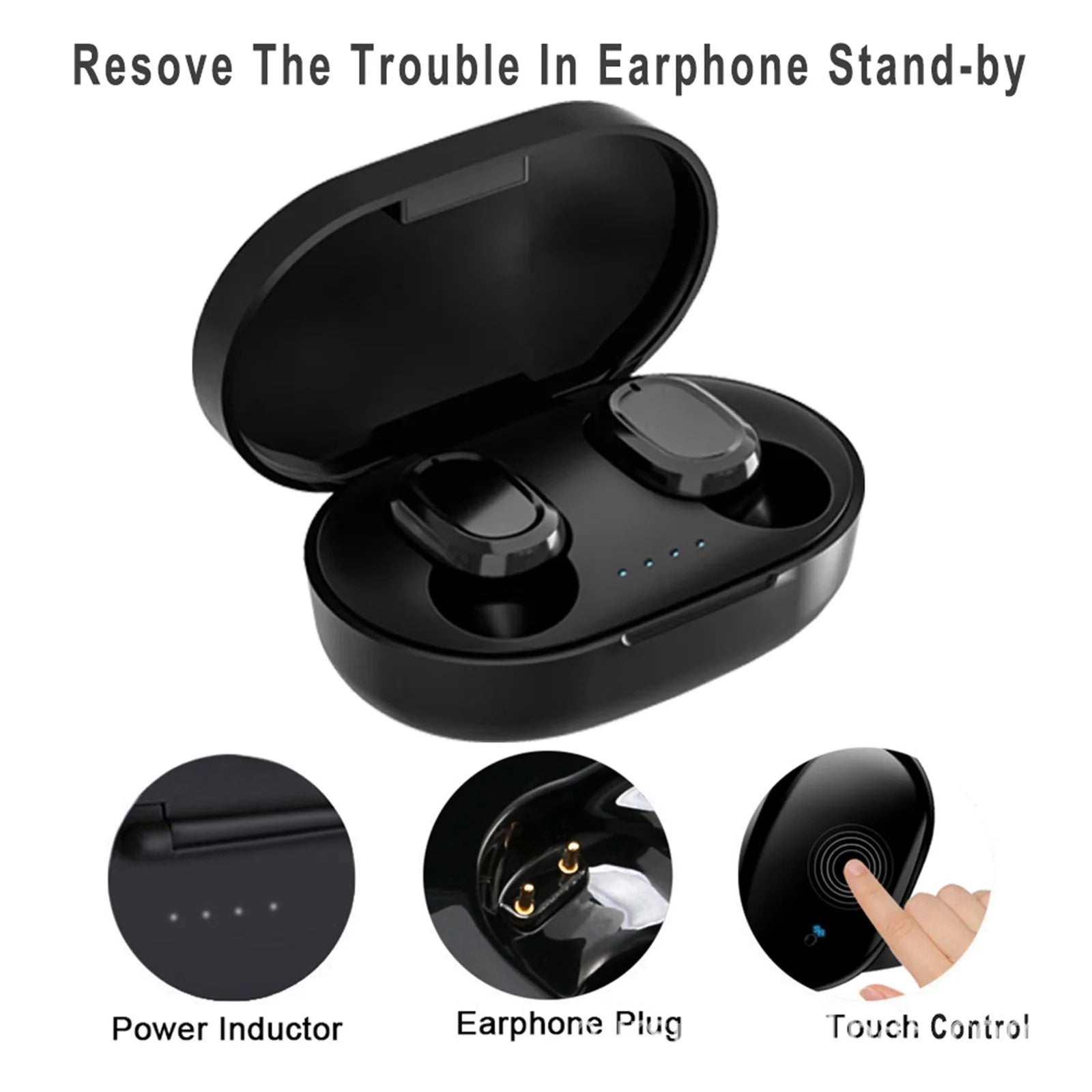 Wireless Bluetooth 5.2 Earbuds with Charging Case, Integrated Microphones, Fingerprint Control, and Power Display for Sports and Work - Clearance Sale
