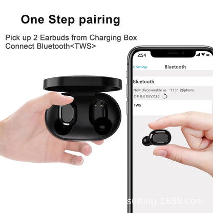 Wireless Bluetooth 5.2 Earbuds with Charging Case, Integrated Microphones, Fingerprint Control, and Power Display for Sports and Work - Clearance Sale